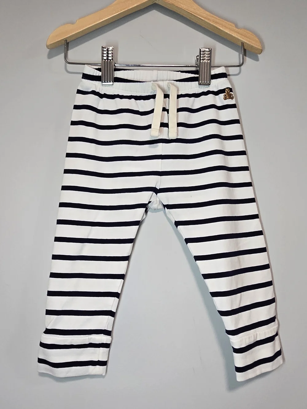 GAP White and Black Striped Jogger Sweatpants